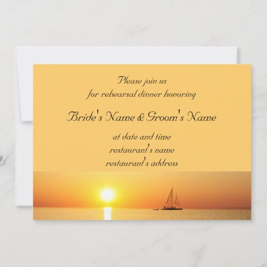 Sonnenuntergang mit Seegras Probe Einladung (Rückseite)