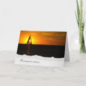 Sonnenuntergang mit Segelboot auf Wasser für Beile Karte (Vorderseite)