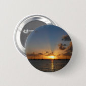 Sonnenuntergang mit Segelbooten Tropical Landscape Button (Vorne & Hinten)