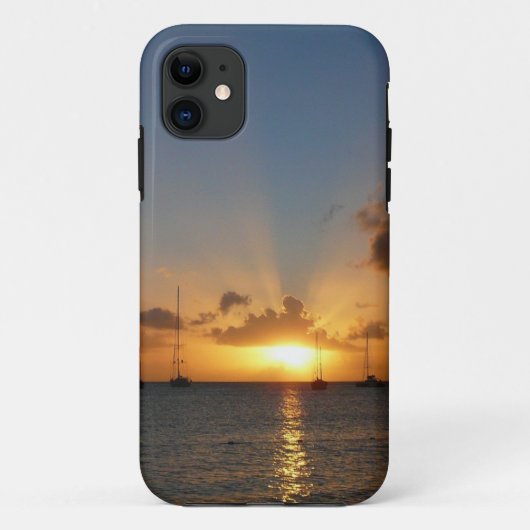 Sonnenuntergang mit Segelbooten Tropical Landscape Case-Mate iPhone Hülle (Rückseite)