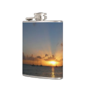 Sonnenuntergang mit Segelbooten Tropical Landscape Flachmann (Links)