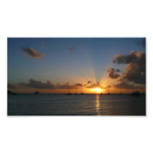 Sonnenuntergang mit Segelbooten Tropical Landscape Fotodruck
