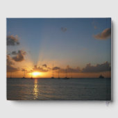 Sonnenuntergang mit Segelbooten Tropical Landscape Gästebuch (Rückseite)