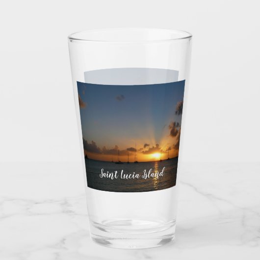 Sonnenuntergang mit Segelbooten Tropical Landscape Glas (Vorderseite)