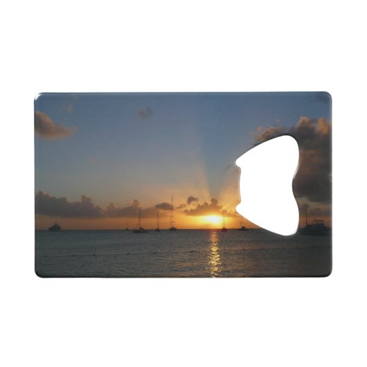 Sonnenuntergang mit Segelbooten Tropical Landscape Kreditkarten Flaschenöffner (Vorderseite (Horizontal))
