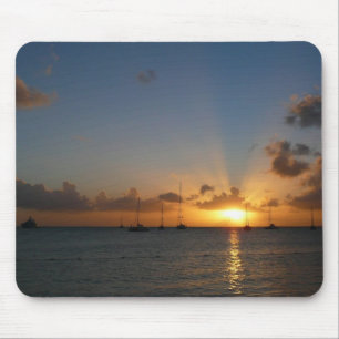 Sonnenuntergang mit Segelbooten Tropical Landscape Mousepad