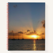 Sonnenuntergang mit Segelbooten Tropical Landscape Notizblock (Vorderseite)
