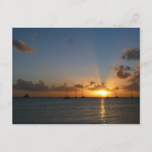 Sonnenuntergang mit Segelbooten Tropical Landscape Postkarte