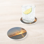 Sonnenuntergang mit Segelbooten Tropical Landscape Sandstein Untersetzer (Seite)