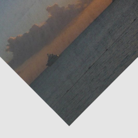 Sonnenuntergang mit Segelbooten Tropical Landscape Seidenpapier (Detail)