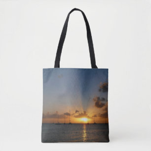 Sonnenuntergang mit Segelbooten Tropical Landscape Tasche