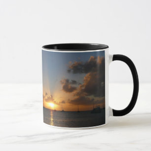 Sonnenuntergang mit Segelbooten Tropical Landscape Tasse