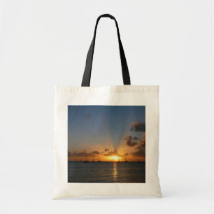 Sonnenuntergang mit Segelbooten Tropical Landscape Tragetasche