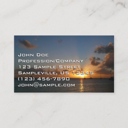 Sonnenuntergang mit Segelbooten Tropical Landscape Visitenkarte (Vorderseite)