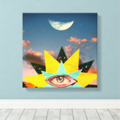 Sonnenuntergang mit Sternen gekrönt Leinwanddruck (Insitu (Holzboden))