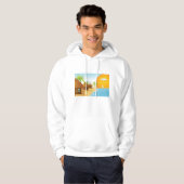 Sonnenuntergang mit Strohhütten Hoodie (Vorne ganz)