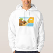Sonnenuntergang mit Strohhütten Hoodie (Vorderseite)