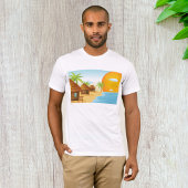 Sonnenuntergang mit Strohhütten T-Shirt