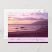 Sonnenuntergang mit Traumstrand Sprichwort Postkarte (Vorne/Hinten)