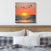 Sonnenuntergang mit Vögeln Leinwanddruck (Insitu (Schlafzimmer))
