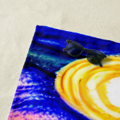 Sonnenuntergang mit Waves & Sun, Orange & Blues Strandtuch (Beispiel)