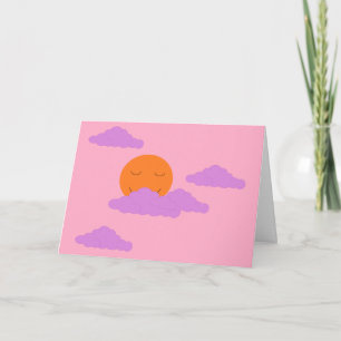 Sonnenuntergang mit Wolken: Carnation Pink Blank Karte