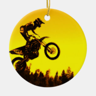 Sonnenuntergang - Motocross Rider Keramik Ornament