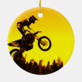 Sonnenuntergang - Motocross Rider Keramik Ornament (Hinten)