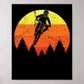 Sonnenuntergang Mountainbike Abfahrt Geländeradler Poster (Vorne)