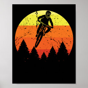 Sonnenuntergang Mountainbike Abfahrt Geländeradler Poster