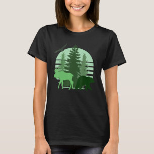 Sonnenuntergang Natur Pine Tree Ästhetisches Minim T-Shirt