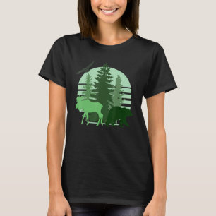 Sonnenuntergang Natur Pine Tree Ästhetisches Minim T-Shirt