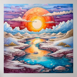 Sonnenuntergang Naturerlebnis Poster