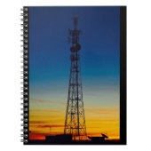 Sonnenuntergang-Notebook mit Tower-Silhouette Notizblock (Vorderseite)