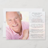 Sonnenuntergang Ocean Memory Foto Beerdigung Dankeskarte (Rückseite)