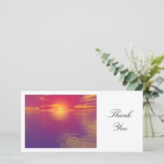 Sonnenuntergang oder Sonnenaufgang - danke (Stehend Vorderseite)