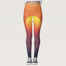 Sonnenuntergang Orange bis lila Leggings