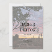 Sonnenuntergang orange gelb schöne Landschaft Hoch Einladung (Vorderseite)