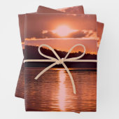 Sonnenuntergang Orange Landschaft Küste Strand Dek Geschenkpapier Set (Beispiel)