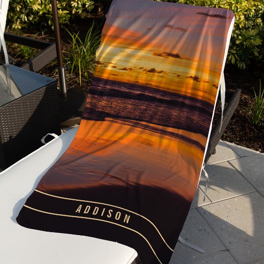 Sonnenuntergang Orange Yellow Tropgram Strandtuch