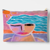 Sonnenuntergang Original Abstrakte Malerei auf Zubehörtasche (Rückseite)