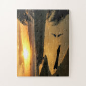 Sonnenuntergang Ozean, Beach Pool Heron Reflexion  Puzzle (Vertikal)