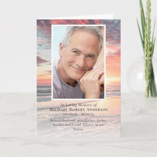 Sonnenuntergang Ozean Fotos Gefallene Gedenkfeier Programm (Vorderseite)