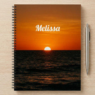 Sonnenuntergang Ozean Individueller Name Wandkunst Notizblock