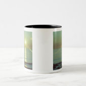 Sonnenuntergang-Ozean-Kaffee-Tasse Zweifarbige Tasse (Mittel)