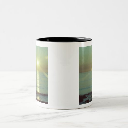 Sonnenuntergang-Ozean-Kaffee-Tasse Zweifarbige Tasse (Mittel)