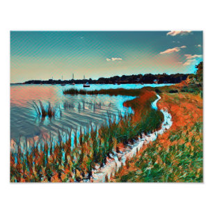 Sonnenuntergang Ozean Küstenweg Fotodruck
