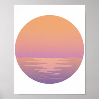 Sonnenuntergang Ozean Minimalistischer Poster – Ha