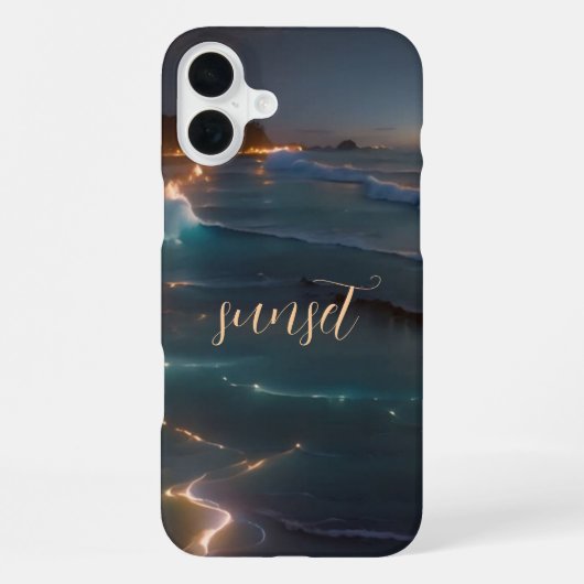 Sonnenuntergang-Ozean-Monogramm-Etasche- Mate iPho iPhone Hülle (Rückseite)