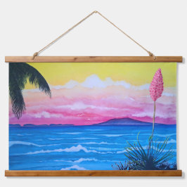Sonnenuntergang Ozean Wandteppich Mit Holzrahmen